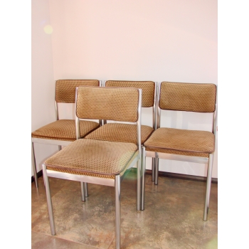 zestaw krzeseł stal chromowana vintage